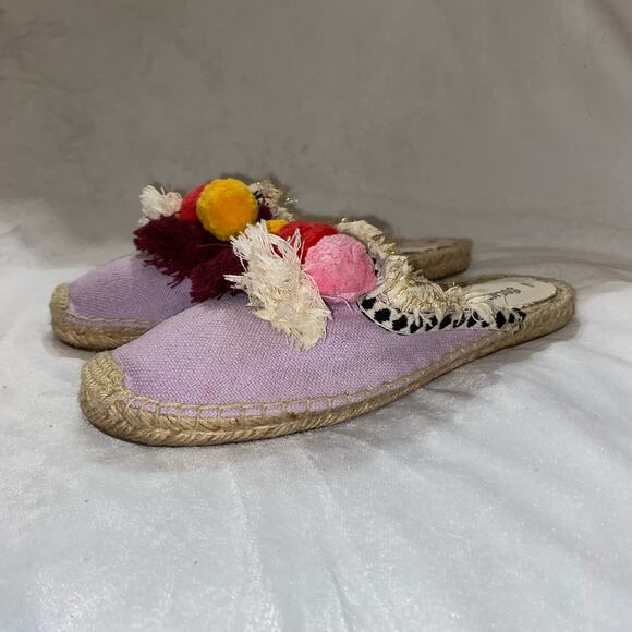 Soludos Coco Espadrille Pom Pom Slides - Picture 1 of 7